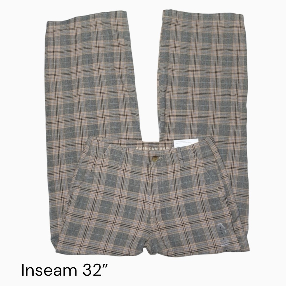 American Eagle Plaid Wide Leg Pants Women’s Size 6 Long - Picture 3 of 5